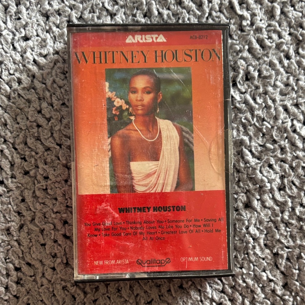 Vintage 1985 Whitney Houston Cassette Tape- Red & Cream Artwork